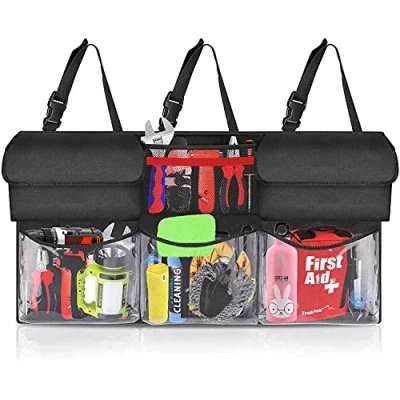 Image of Taylor &amp; Brown Hanging Car Boot Storage Organiser Multi Pocket Trunk Back Seat Children&#039;s Travel Waterproof Durable Foldable with 6 Large Pockets
