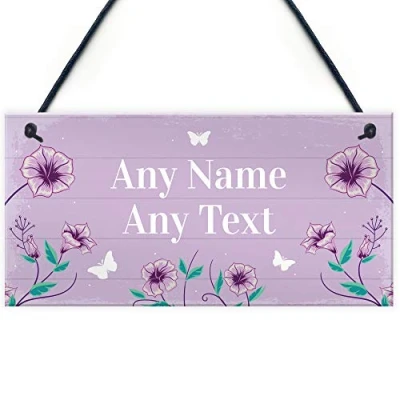 Image of RED OCEAN Personalised Garden Sign Summer House Accessories Friend Gift