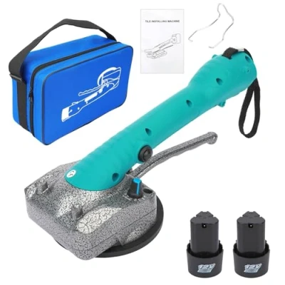 Image of PERZOE Tiling Tools,Cordless Tile Vibration Leveling Machine Compatible, Handheld Suction Vibrator Tool 5 Adjustable Speeds 80kg Adsorption Capacity Speed UK