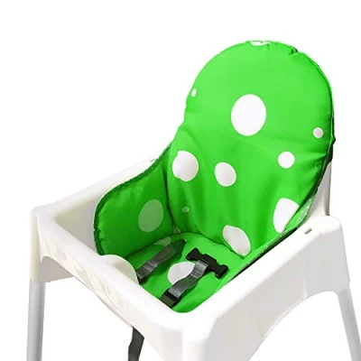 Image of ZARPMA Seat Covers Cushion for Ikea Antilop Highchair,Washable Foldable Baby Highchair Cotton Padded Insert Child Chair (Dark Green)