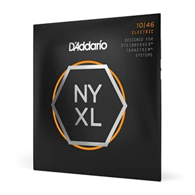 Image of D&#039;Addario Guitar Strings NYXL Electric NYXLS1046 Unrivaled Strength, Tuning Stability, Enhanced Mid Range For 4 String Bass Guitars 10 46 Regular Light Double Ball End