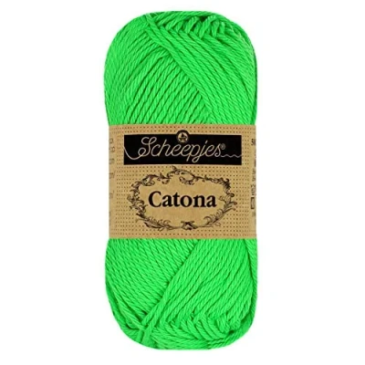 Image of Scheepjes Catona 602 Neon Green Yarn 1x25g