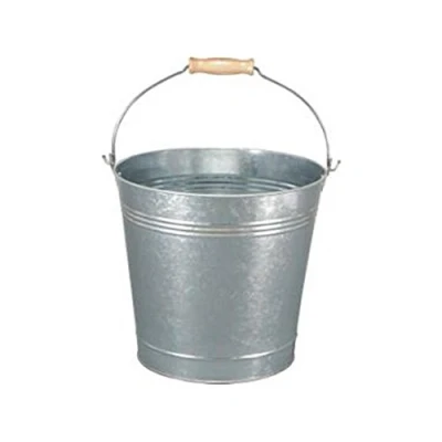 Image of Harris 13 Litre Galvanised Steel Bucket Pail with Wooden Handle