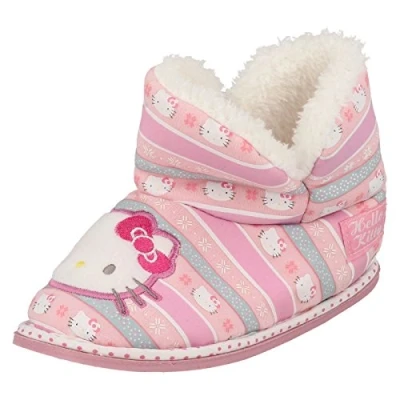 Image of Character Girls Hello Kitty Bootie Slippers Pink Textile UK Size 1 EU 33 US 2