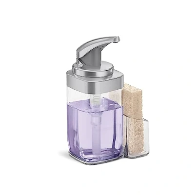 Image of simplehuman Pulse, Brushed Nickel, 650ml Push Pump with Caddy