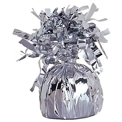 Image of Silver Foil Balloon Weight (5cm x 13cm) 1 Count Stylish &amp; Durable Accessory for Party Decorations Events