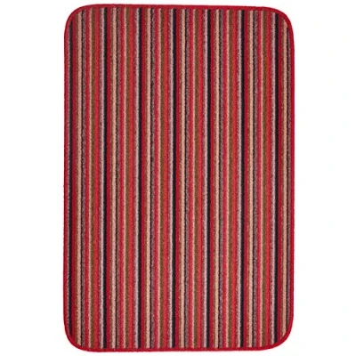 Image of Dandy by William Armes, Ios Stripe Indoor Washable Rug, Red, 100 x 67