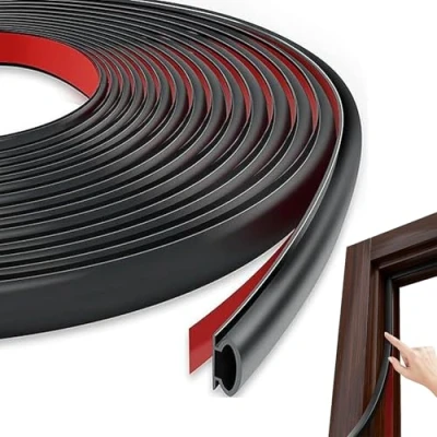 Image of 6m Black D Shape Rubber Weather Stripping Door Seal Strip, Window Replacement, Upvc Seal, Soundproofing, for Frame and Gaps, 2.5 5.5mm Gap (Black)