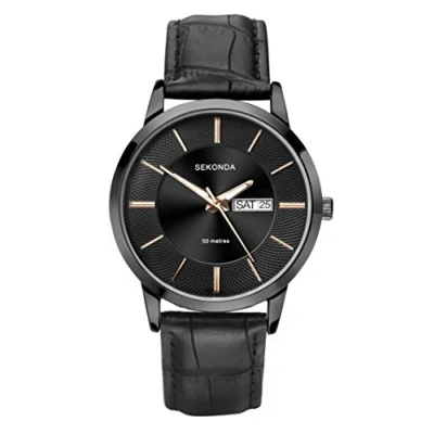 Image of SEKONDA Mens Analogue Classic Quartz Watch with Leather Strap 1577.27