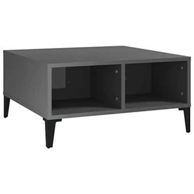 Image of vidaXL Coffee Table Indoor Modern Couch Tea End Living room Centre Sofa Unit Home Furniture Household Set Chipboard High Gloss Grey