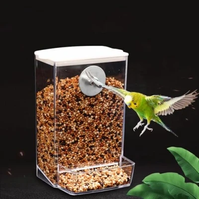 Image of Automatic Bird Feeder,No Mess Feeder,Bird Cage Feeder Accessories for Parakeet Canary Cockatiel Finch