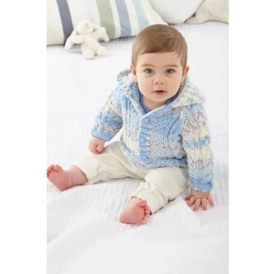 Image of King Cole Babies Knitting Pattern Aran Cosy Baby Cardigan &amp; Hat (6178)