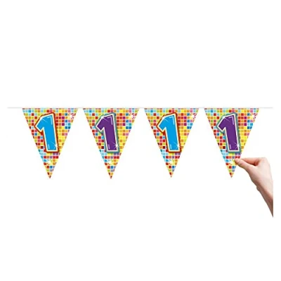 Image of Folat 1st Birthday Mini Blocks Garland 6 meters Multicolor