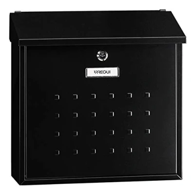 Image of ARREGUI Premium Maxi E5614 Steel Exterior Mailbox, Size L (Magazines, C4 Envelopes), Large Capacity, Individual Wall Rainproof, Easy to Install, Black