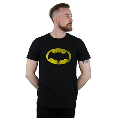 Image of DC Comics Men&#039;s Batman TV Series Distressed Logo T Shirt Black Small