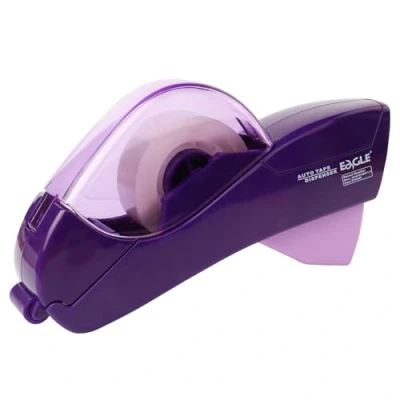 Image of Eagle Automatic Tape Dispenser, Gun, Single Handheld Design, Free 1 Roll of 0.5 Inch (12 mm) and 0.75 (19 Tapes (Purple)