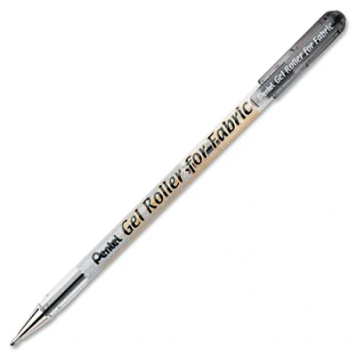 Image of Pentel Gel Roller For Fabric Black Permanent Ink Pen