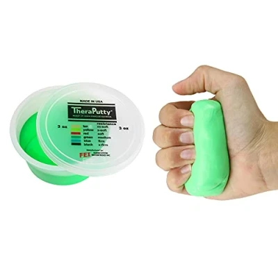 Image of CanDo TheraPutty Antimicrobial Therapeutic modelling clay 3 oz green (medium)