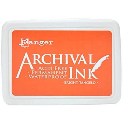 Image of Ranger Archival Ink Pad Bright Tangelo, Orange, 6.9 x 9.8 1.8 cm