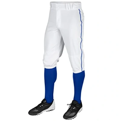 Image of Champro Men&#039; Bp101awrps Triple Crown Polyester Knicker with Braid, White, Royal Pipe, S UK