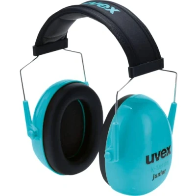 Image of Uvex Childrens Hearing Protection 29dB Compact, Foldable, and Adjustable Protective Earmuffs Ear Weight: 160g Colour: Blue