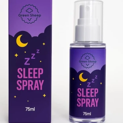 Image of Green Sheep Sleep Spray, 75ml, Lavender, Camomile, Vetivert, Natural Aid, Pillow Mist Relaxing Calming Spray