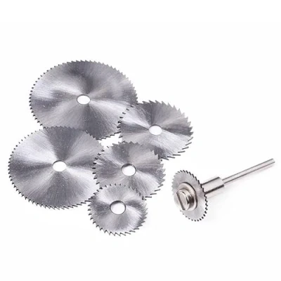 Image of 6 PCS Rotary Drill Saw Blades, Steel Disc Wheel Cutting Blades with 1/8&quot; Straight Shank Mandrel for Drills Tools