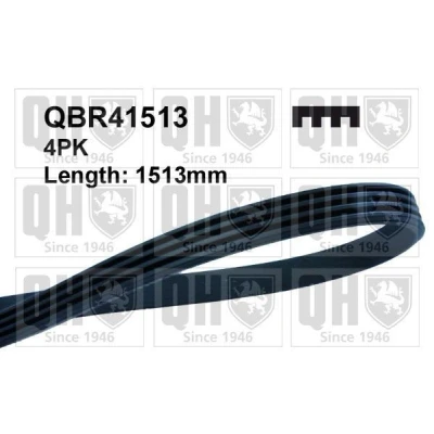 Image of 4PK1510, 4PK1511, 4PK1512, 4PK1513, 4PK1514 V ribbed belt QUINTON HAZELL QBR41513 1513mm 4 FORD: Transit Mk4 Minibus, Van, Mk3 Van