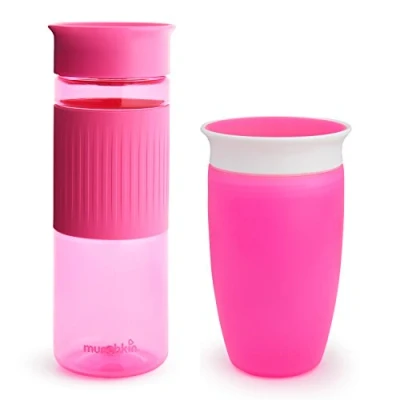 Image of Munchkin® Miracle® 360 Spill Proof Sippy Cups, 24 and 10 Ounce, 2 Pack, Pink Toddler Adult Set