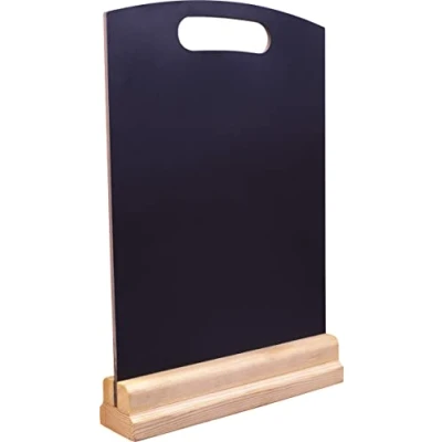 Image of Freestanding Double Sided Chalk Board with Plinth and Carry Handle. Blackboard Sign, Menu Café Specials Board, Kitchen Notes Reminder, Writing