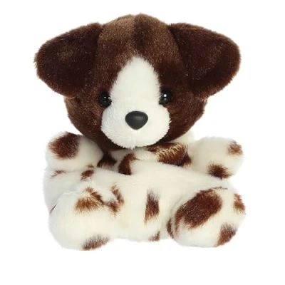 Image of Aurora Adorable Palm Pals Freckles German Short Hair Pointer Stuffed Animal Pocket Sized Play Collectable Fun Brown 5 Inches