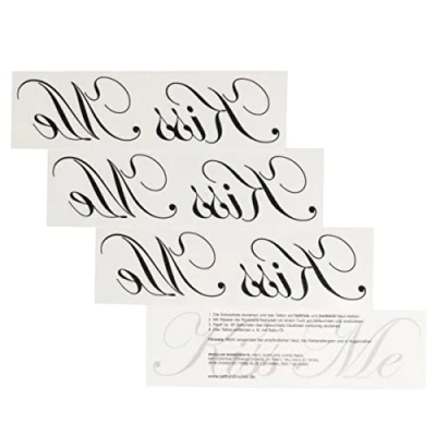 Image of 5 x &quot;Kiss Me&quot; Tattoo Schriftzug in schwarz Sexy Kinky Fetish (5)