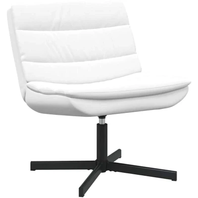 Image of vidaXL Swivel Chair White Polyester fabric, Metal frame Medium