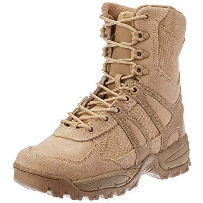 Image of Miltec Security police, army combat leather boots, generation II, men’s tactical khaki, size 10