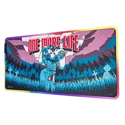 Image of Grupo Erik One More Life XXL RGB Gaming Mouse Mat LED 900x400x4 mm Non Slip Rubber Base Pad RGB, Pad, Keyboard Gifts