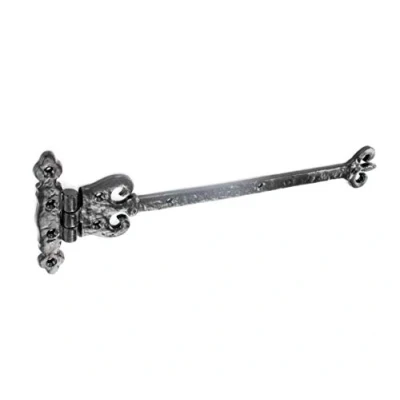 Image of Pair of Antique Black Gate Door Hinges 290mm