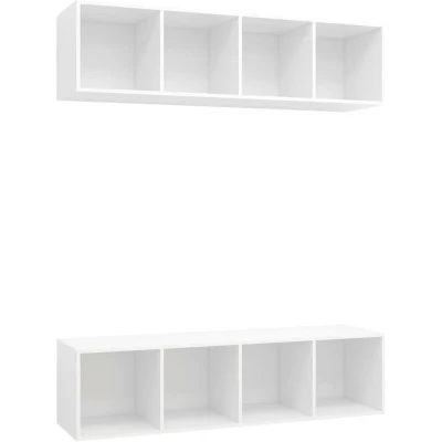 Image of vidaXL Wall mounted TV Cabinets 2 pcs White Engineered Wood