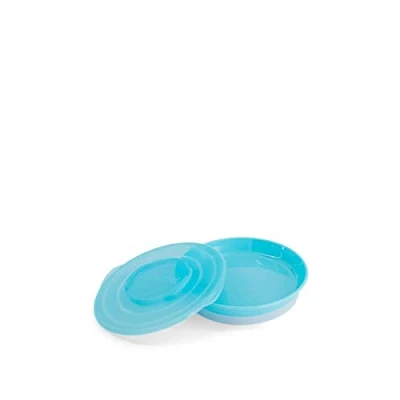 Image of Twistshake Baby Plate with Airtight Lid Food for Children BPA Free Weaning Training Kids 6 Month+ Feeding Newborn Essentials Blue
