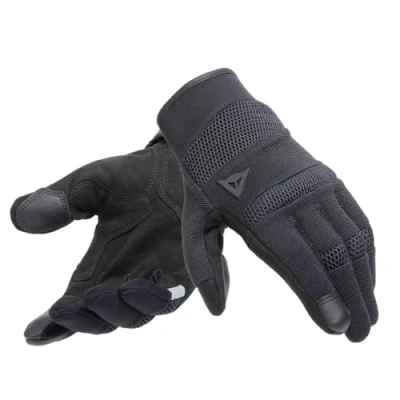 Image of Dainese Athene Tex Gloves, Summer Motorbike Mens Motorcycle Gloves with Touchscreen Compatibility, Reinforced Suede Palm, Lightweight and Breathable Elasticized Inserts, Black