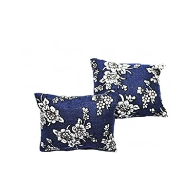 Image of Melody Jane Dolls House Blue Floral Pair of Scatter Cushions Miniature Accessory 1:12 Scale