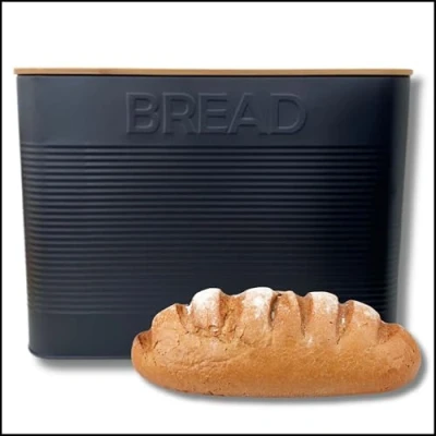 Image of Evanmore Kitchen storage tins bread bin biscuit tin tea coffee sugar canisters pasta box (Bread bin)