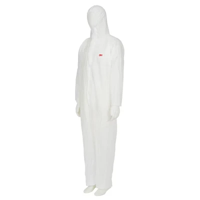 Image of 3M 7000089591 Safety Coverall with Cap, in Polypropylene, White, Size M