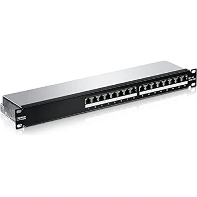 Image of TRENDnet 16 Port Cat6A Shielded 1U Patch Panel, 1000BASE T / 10GBASE Support, compatible with cat5e, cat6, cat6a, 110 or Krone type, TC P16C6AS