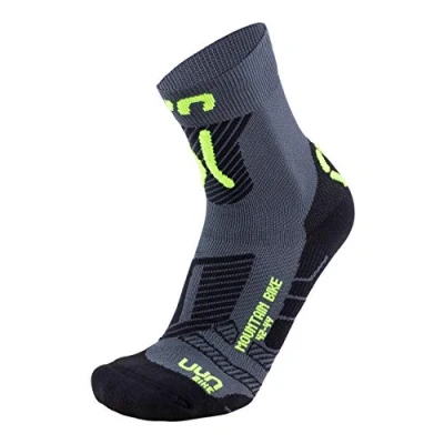 Image of UYN S100080 CYCLING MTB Socks Men&#039;s Anthracite/Fluo Yellow 38