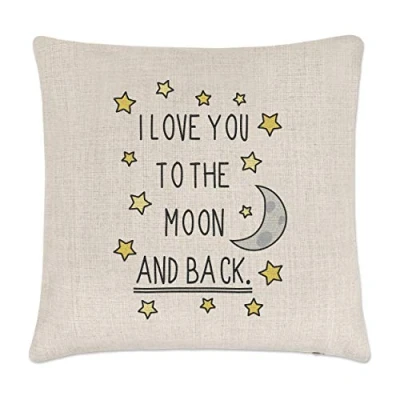 Image of Gift Base I Love You To The Moon And Back Linen Cushion Cover