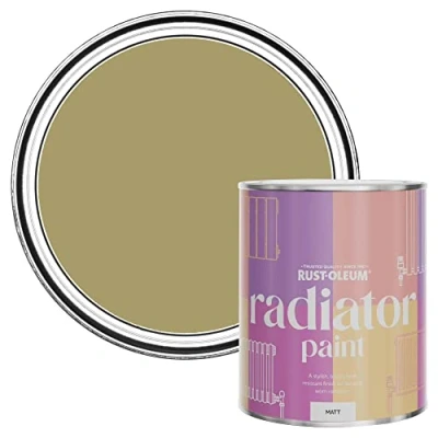 Image of Rust Oleum Green Heat Resistant Radiator Paint in Matt Finish Wasabi 750ml, SHDRCT1205