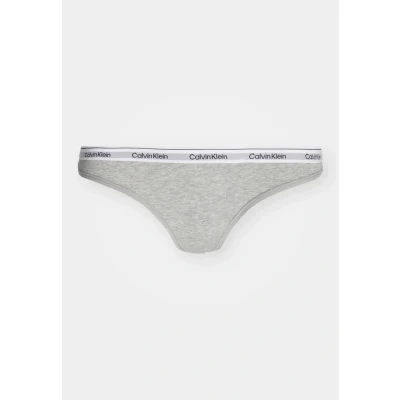 Image of Calvin Klein Underwear Thong ICON LOGO Thong, Women&#039;s, Size: Small, Grey heather