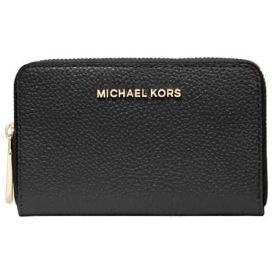 Image of Michael Kors Jet Set Small Zip Around Card Case Black 2 One Size
