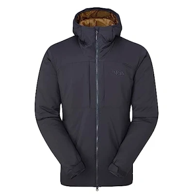 Image of Rab Men’s Xenair Alpine Jacket Synthetic Insulated Coat For Trekking, Skiing, &amp; Climbing Ebony (Footprint) Medium