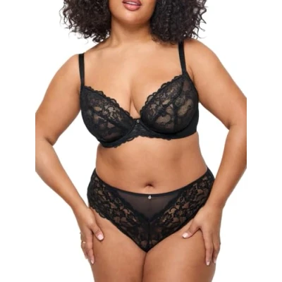 Image of Ann Summers Valentines Sexy Lace Planet Fuller Bust Bra for Women with Underwire Non Padded Cups and Charm Detail Extra Support Everyday Black